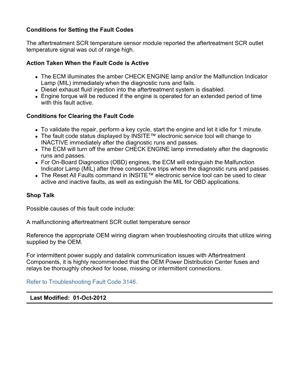Cummins ISX15 code 3146 troubleshooting document, 6 pages – PDF - preview page 2 of 3