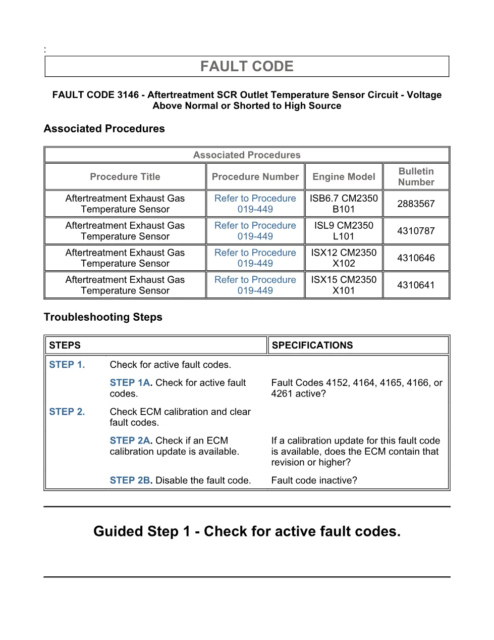 Cummins ISX15 code 3146 troubleshooting document, 6 pages – PDF - page 3 is available after signing in