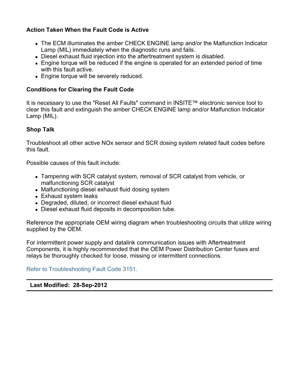 Cummins ISX15 code 3151 troubleshooting document, 17 pages – PDF - preview page 2 of 3