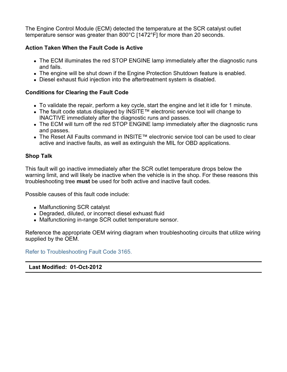 Cummins ISX15 code 3165 troubleshooting document, 11 pages – PDF - preview page 2 of 3