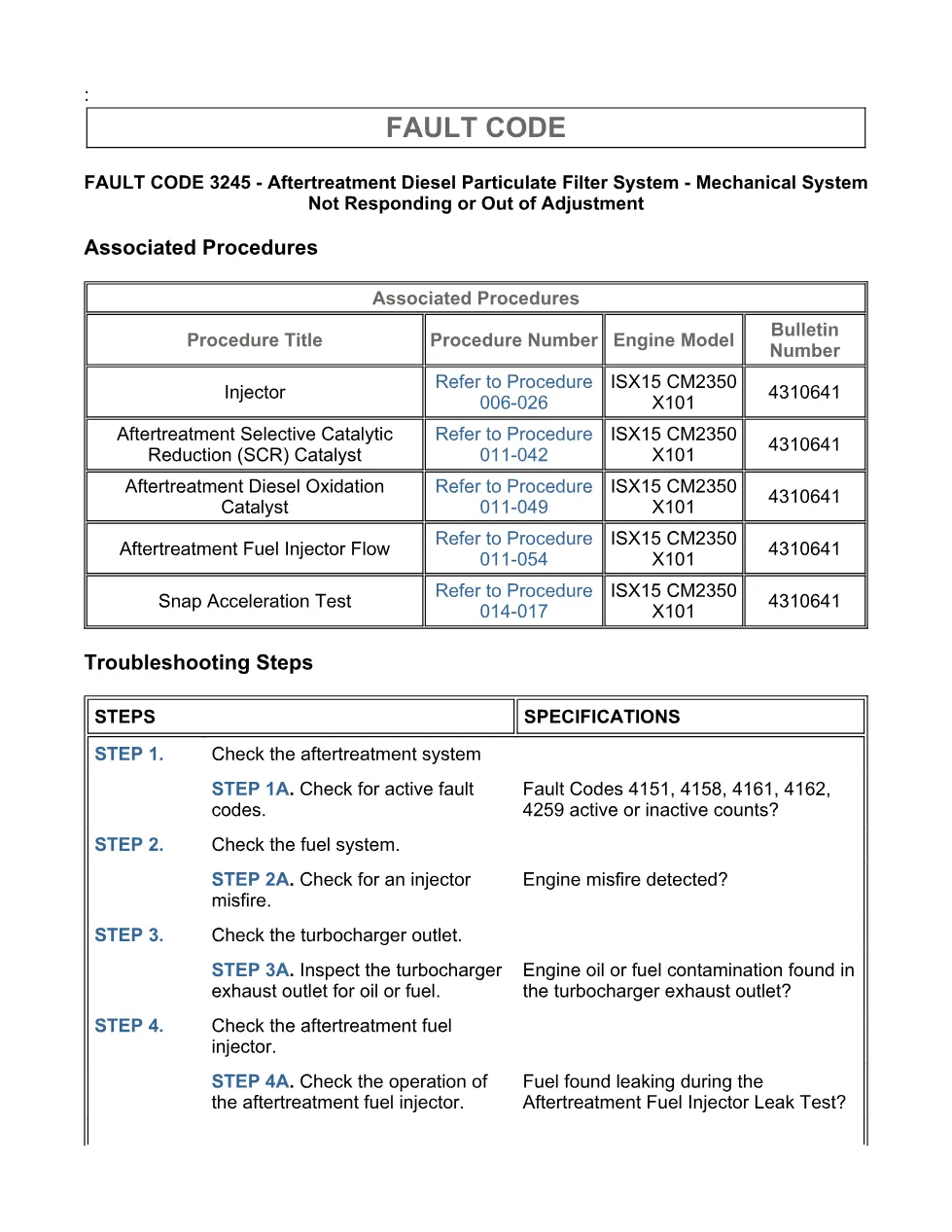 Cummins ISX15 code 3245 troubleshooting document, 10 pages – PDF - page 3 is available after signing in