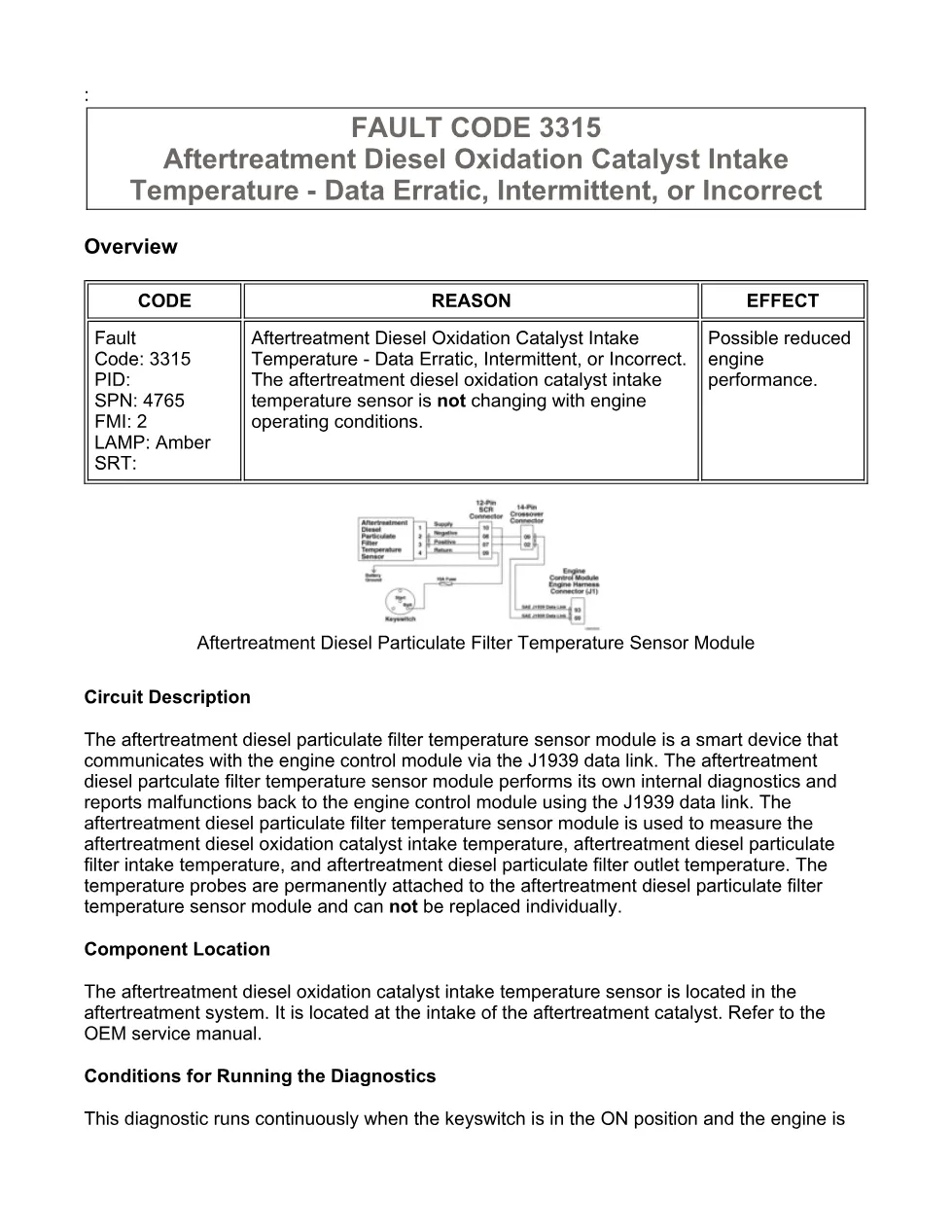 Cummins ISX15 code 3315 troubleshooting document, 3 pages – PDF - preview page 1 of 3