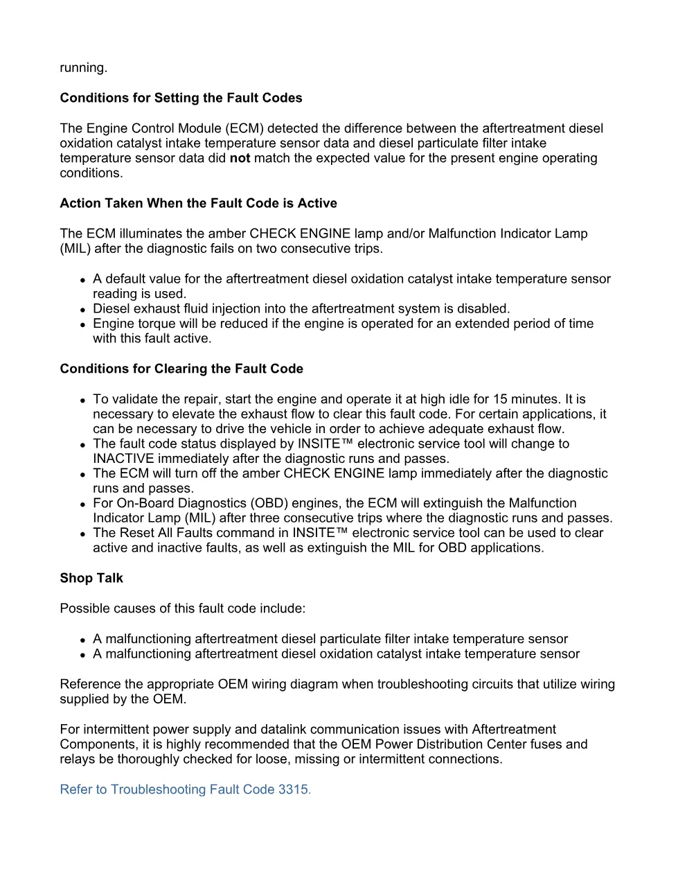 Cummins ISX15 code 3315 troubleshooting document, 3 pages – PDF - preview page 2 of 3