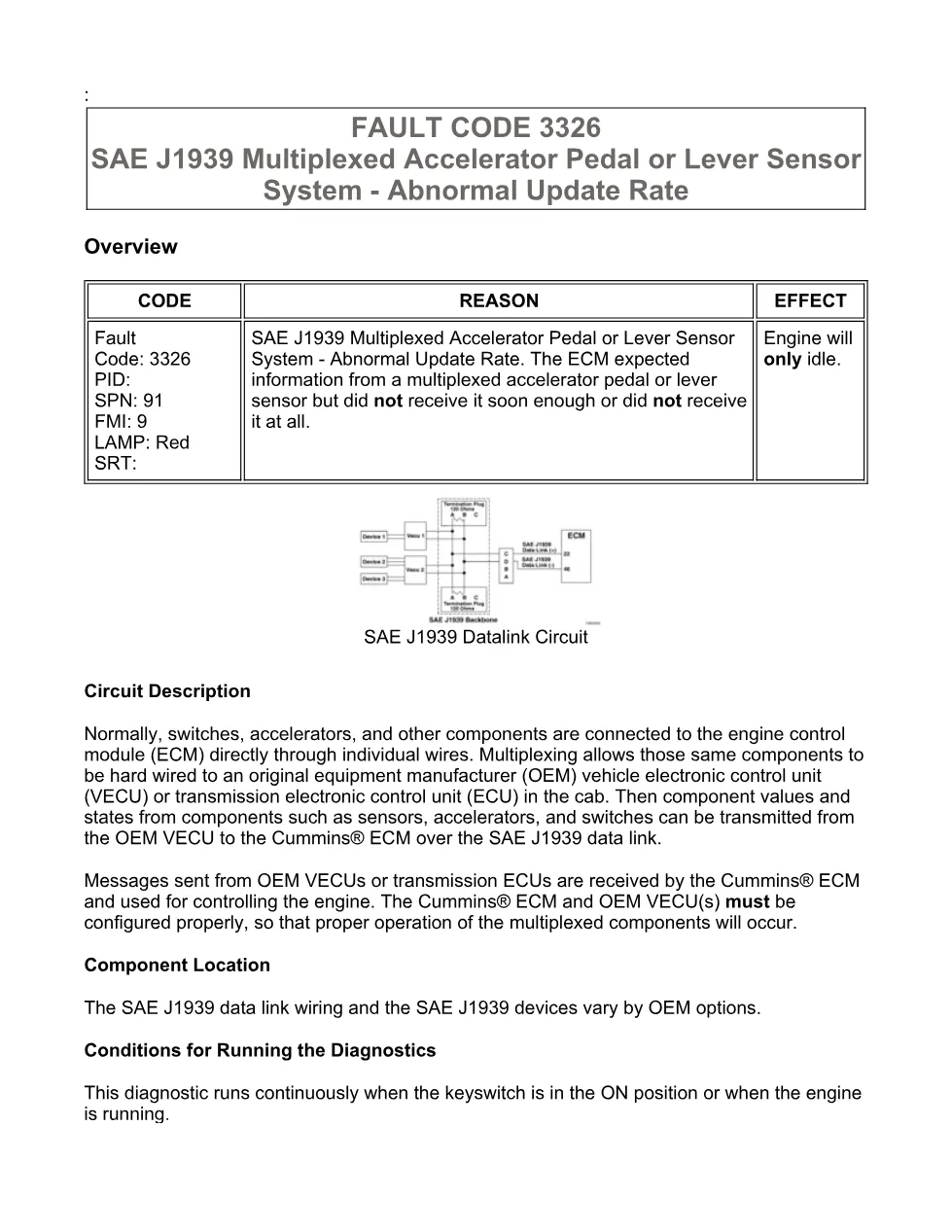 Cummins ISX15 code 3326 troubleshooting document, 14 pages – PDF - preview page 1 of 3