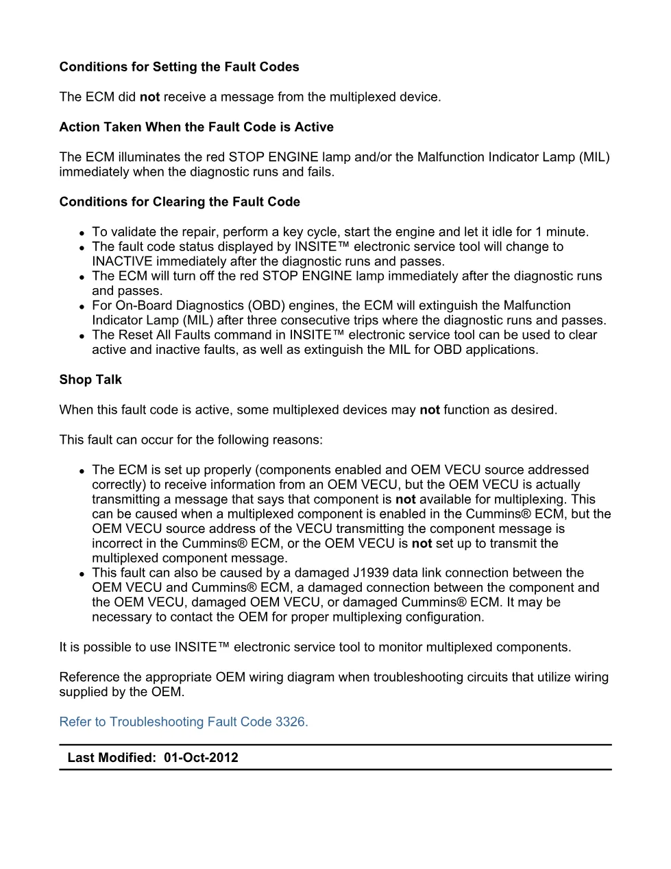 Cummins ISX15 code 3326 troubleshooting document, 14 pages – PDF - preview page 2 of 3