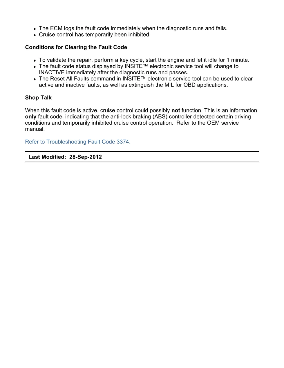 Cummins ISX15 code 3374 troubleshooting document, 5 pages – PDF - preview page 2 of 3