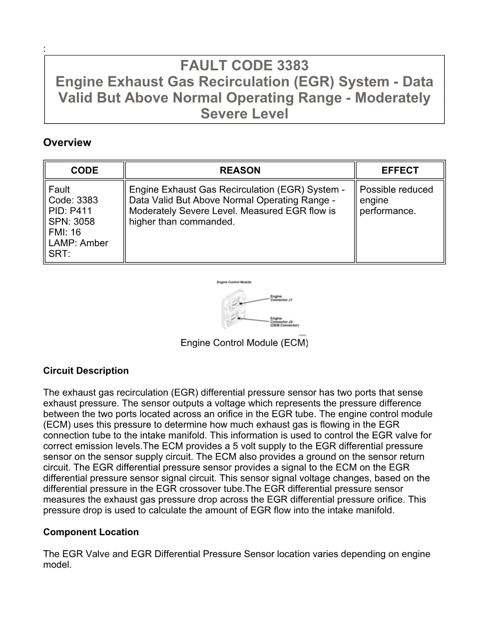 Cummins ISX15 code 3383 troubleshooting document, 15 pages – PDF - preview page 1 of 3