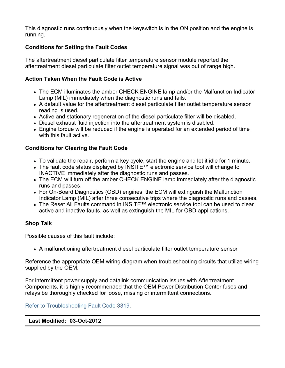 Cummins ISX15 DTC 3319 Diagnostic Procedure ? Fault Code 3319 - preview page 2 of 3