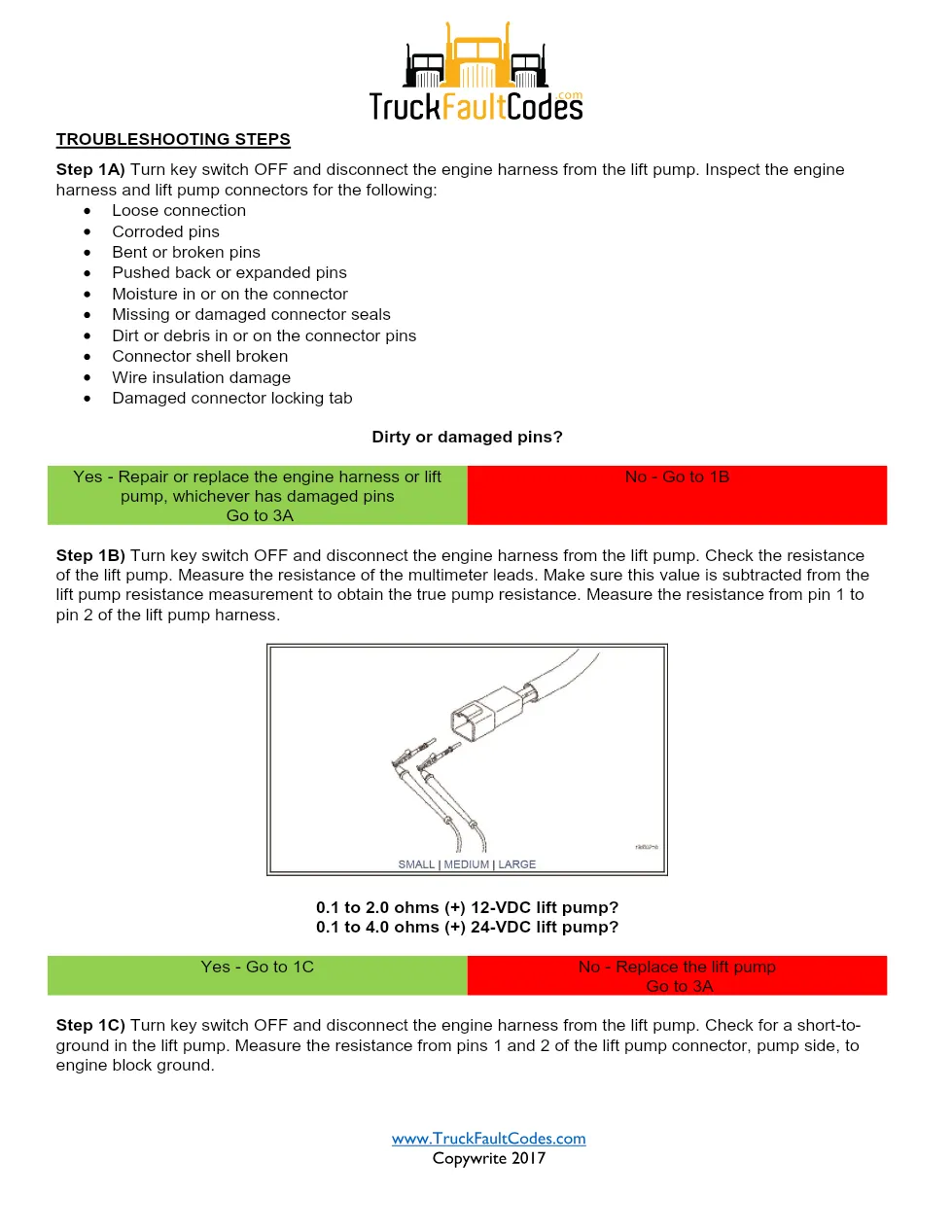 Cummins lift pump troubleshooting — Fault Code 278 — PDF, 6 pages - preview page 2 of 3