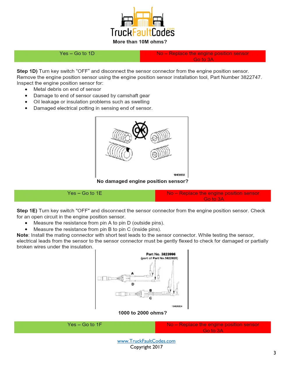 Cummins M11 code 115 — Engine position sensor circuit (SPN 190, - page 3 is available after signing in
