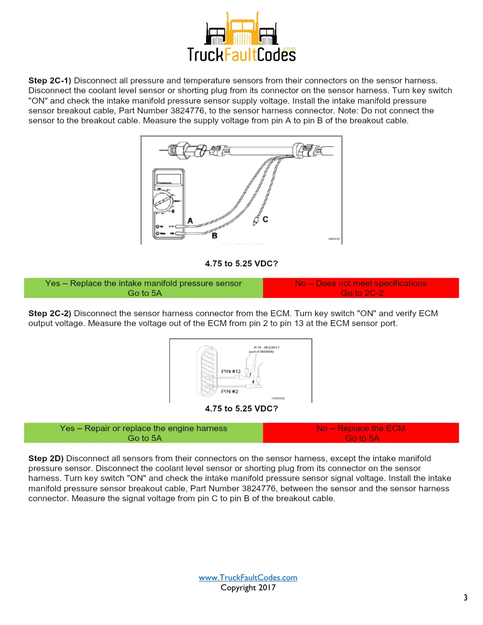 Cummins M11 code 122 — Intake manifold pressure sensor circuit - page 3 is available after signing in