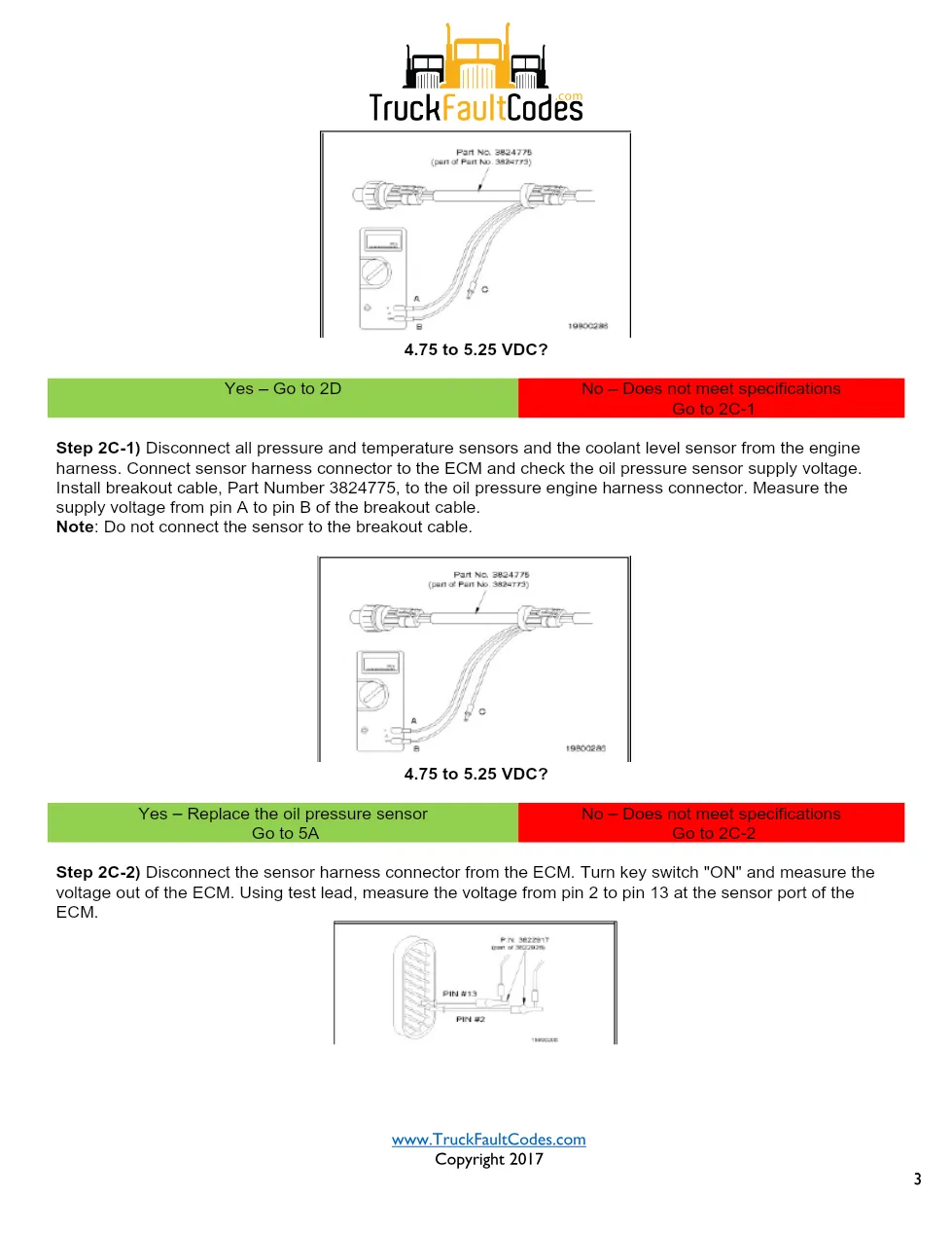 Cummins M11 code 135 — Oil pressure sensor circuit (SPN 100, FMI - page 3 is available after signing in