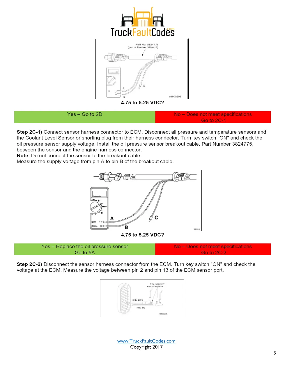 Cummins M11 code 141 — Oil pressure sensor circuit (SPN 100, FMI - page 3 is available after signing in