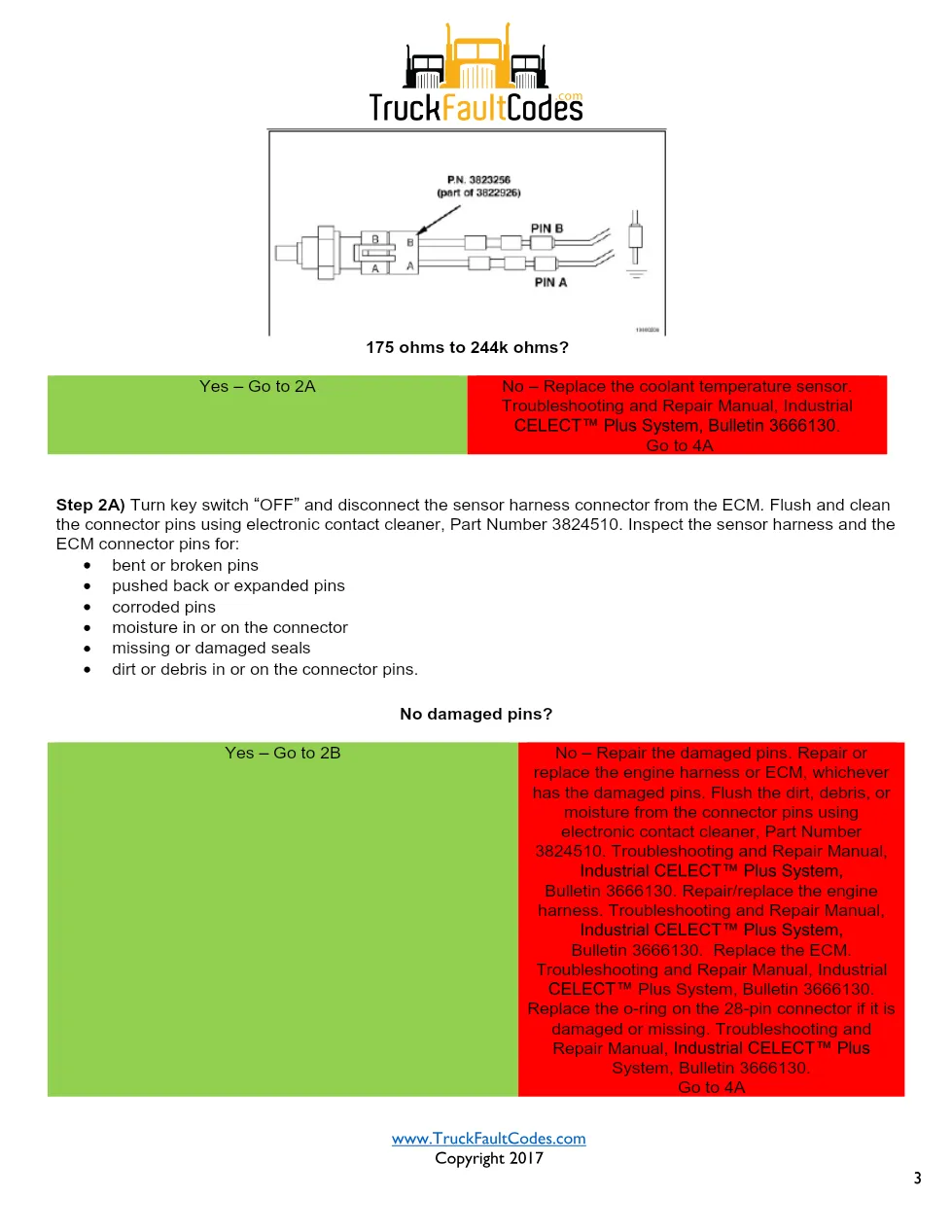 Cummins M11 code 144 — Coolant temperature sensor circuit (SPN - page 3 is available after signing in