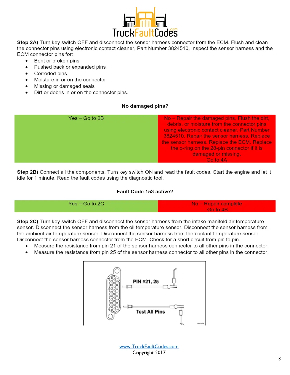 Cummins M11 code 153 — Intake Air Temperature Sensor Circuit - page 3 is available after signing in