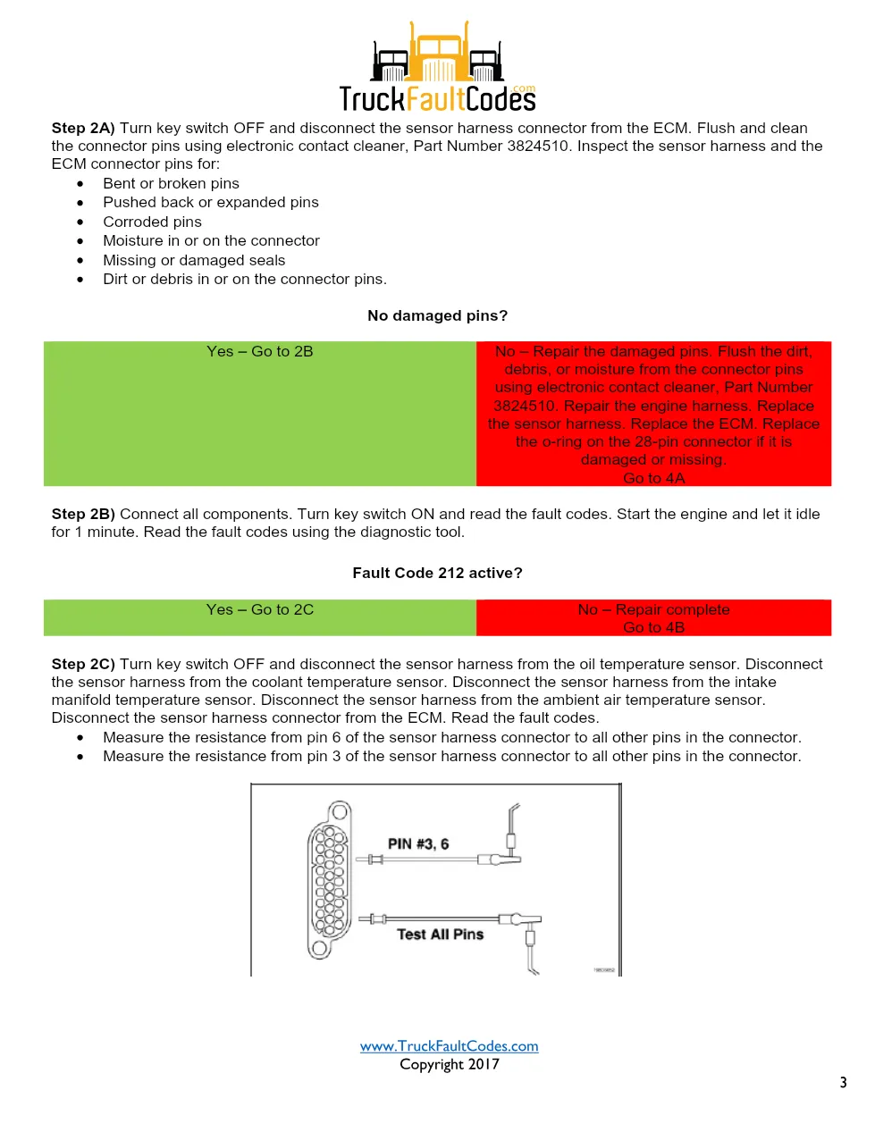 Cummins M11 code 212 — Oil Temperature Sensor Circuit Fault Code - page 3 is available after signing in