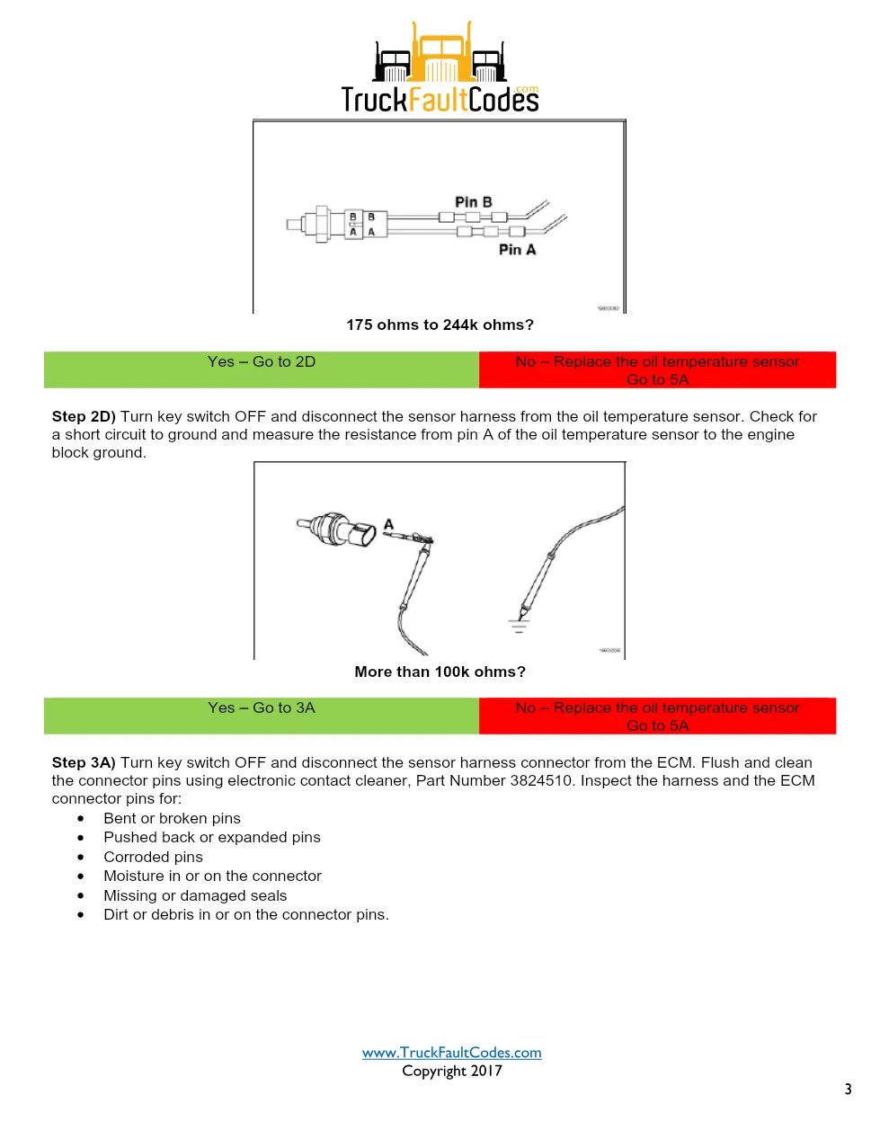 Cummins M11 code 213 — Oil Temperature Sensor Circuit Fault Code - page 3 is available after signing in