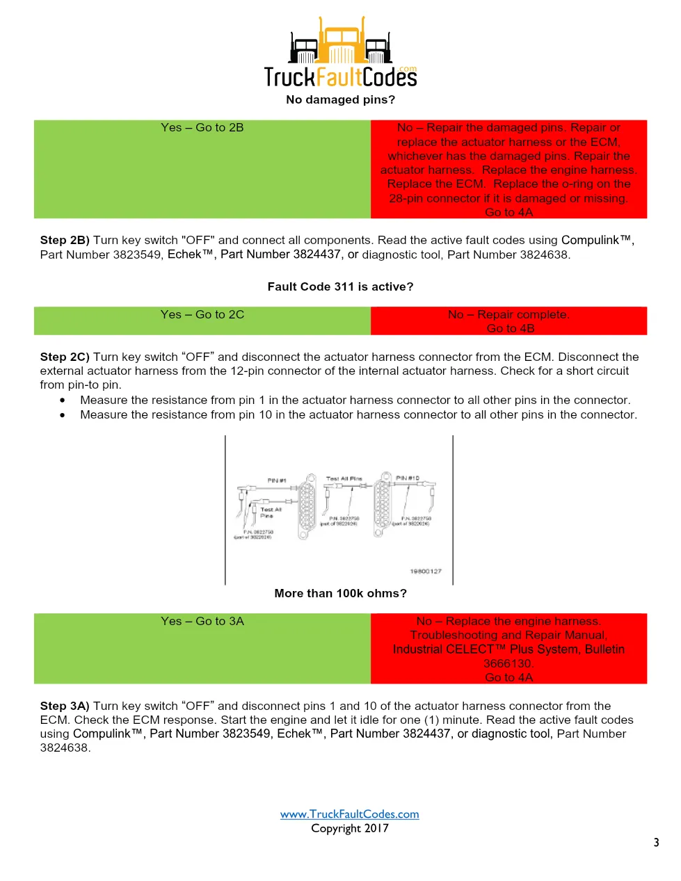 Cummins M11 code 311 injector circuit troubleshooting PDF — SPN - page 3 is available after signing in