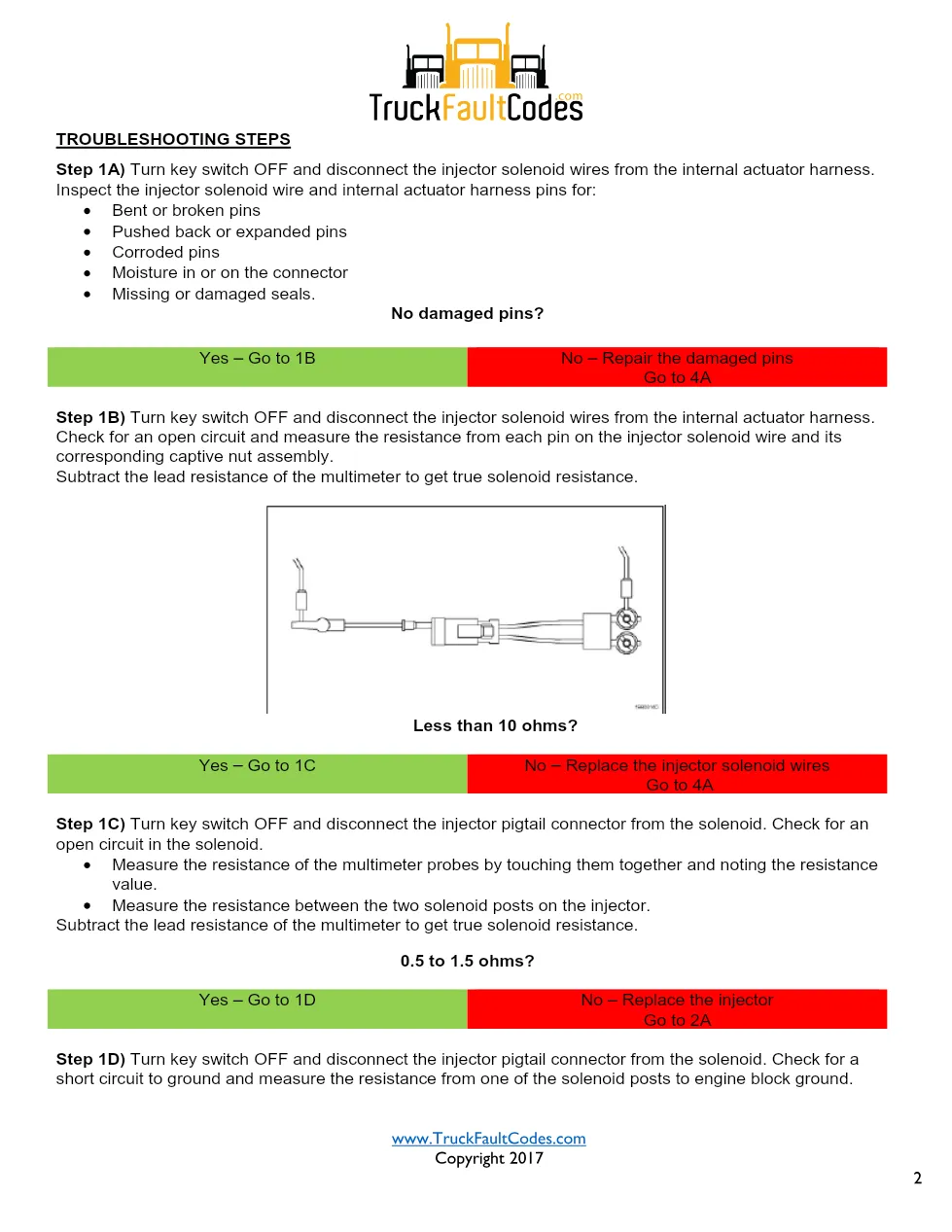 Cummins M11 Code 332 — Injector Circuit #4 Fault Troubleshooting - preview page 2 of 6