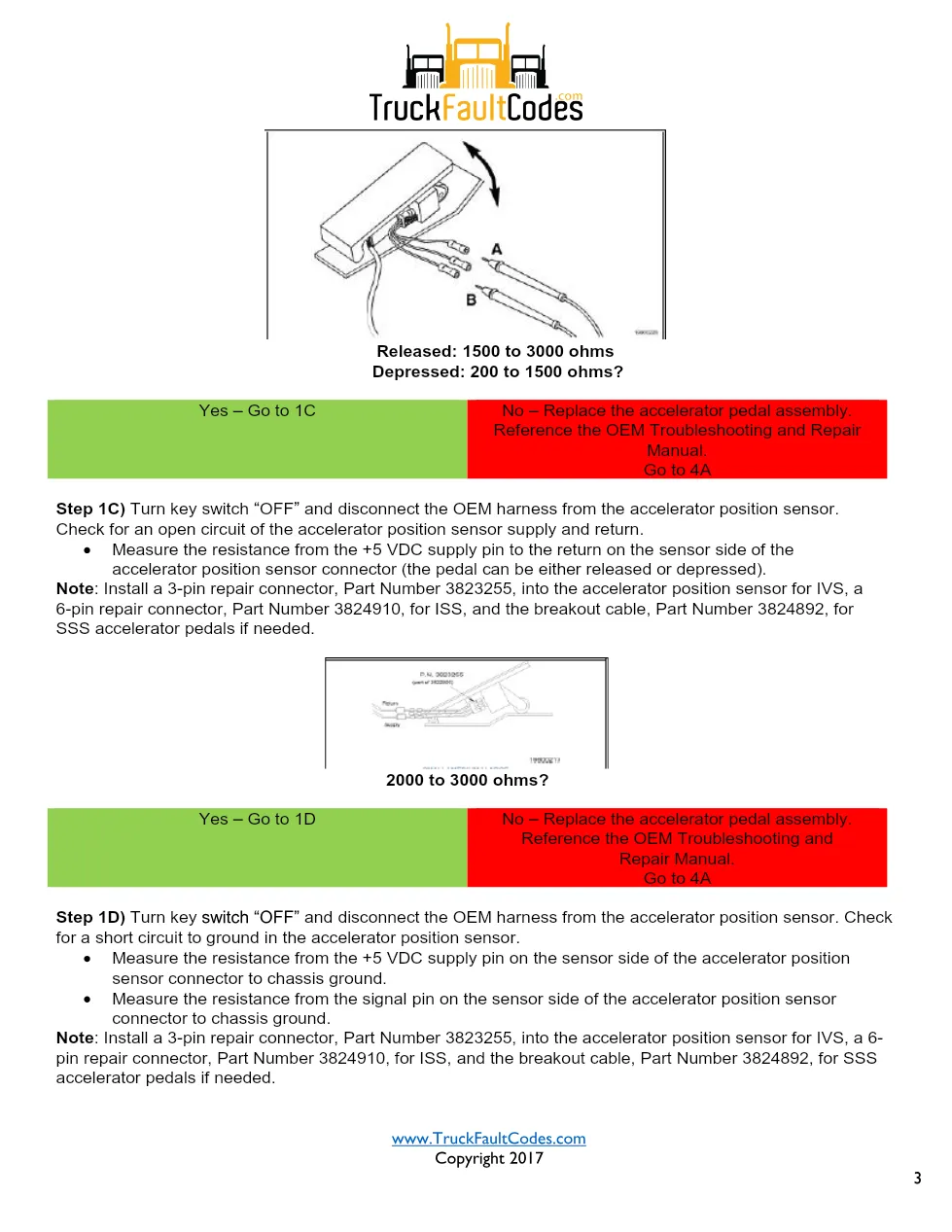 Cummins M11 code 432 — Accelerator Pedal Circuit IVS (P091, FMI - page 3 is available after signing in