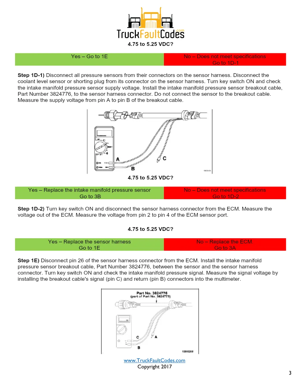 Cummins M11 code 433 — Intake Manifold Pressure Sensor Circuit - page 3 is available after signing in