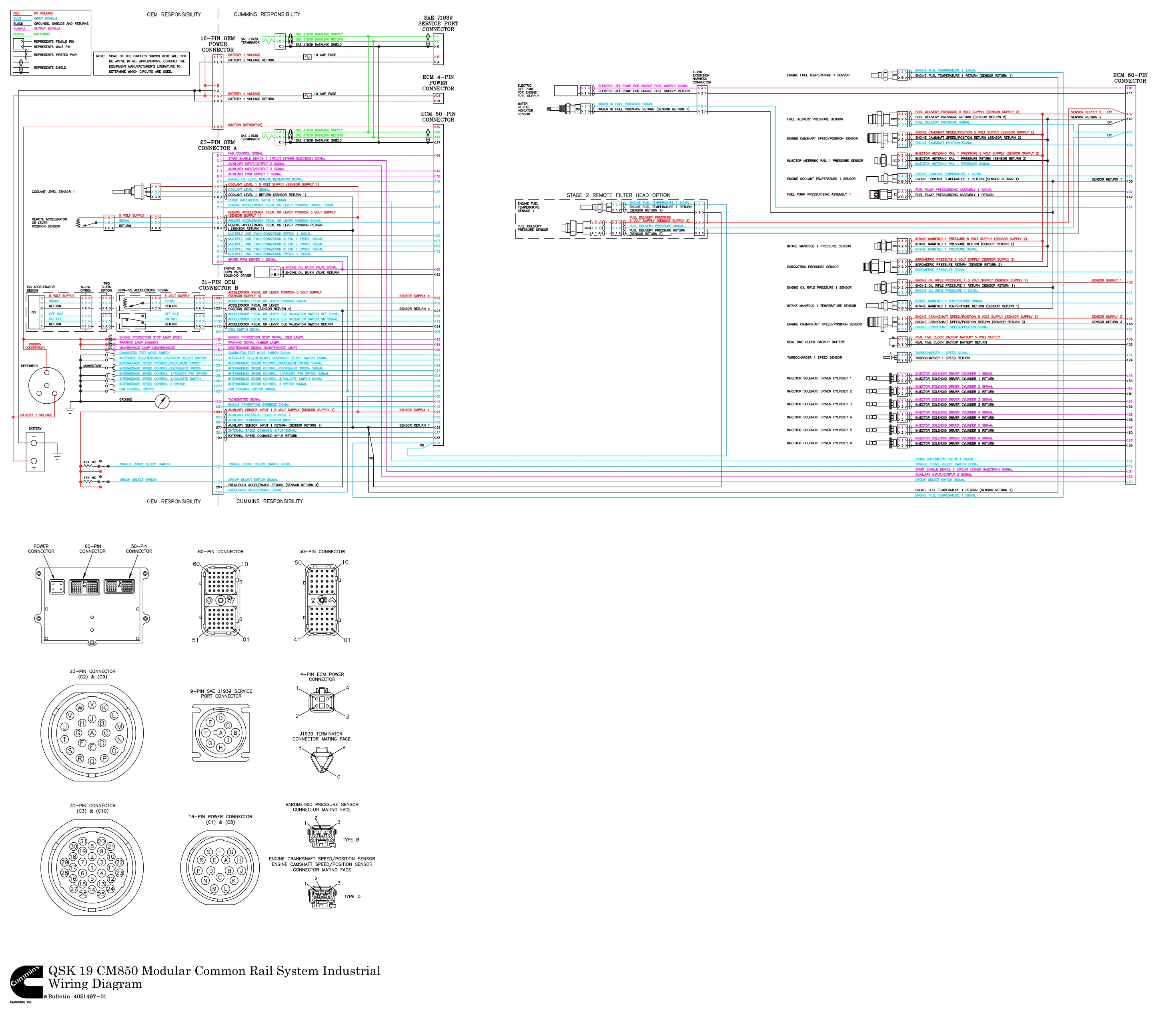 Cummins QSK19 CM850 HORSE wiring document – 4021497 – PDF, 1 page - page 1 is available after signing in