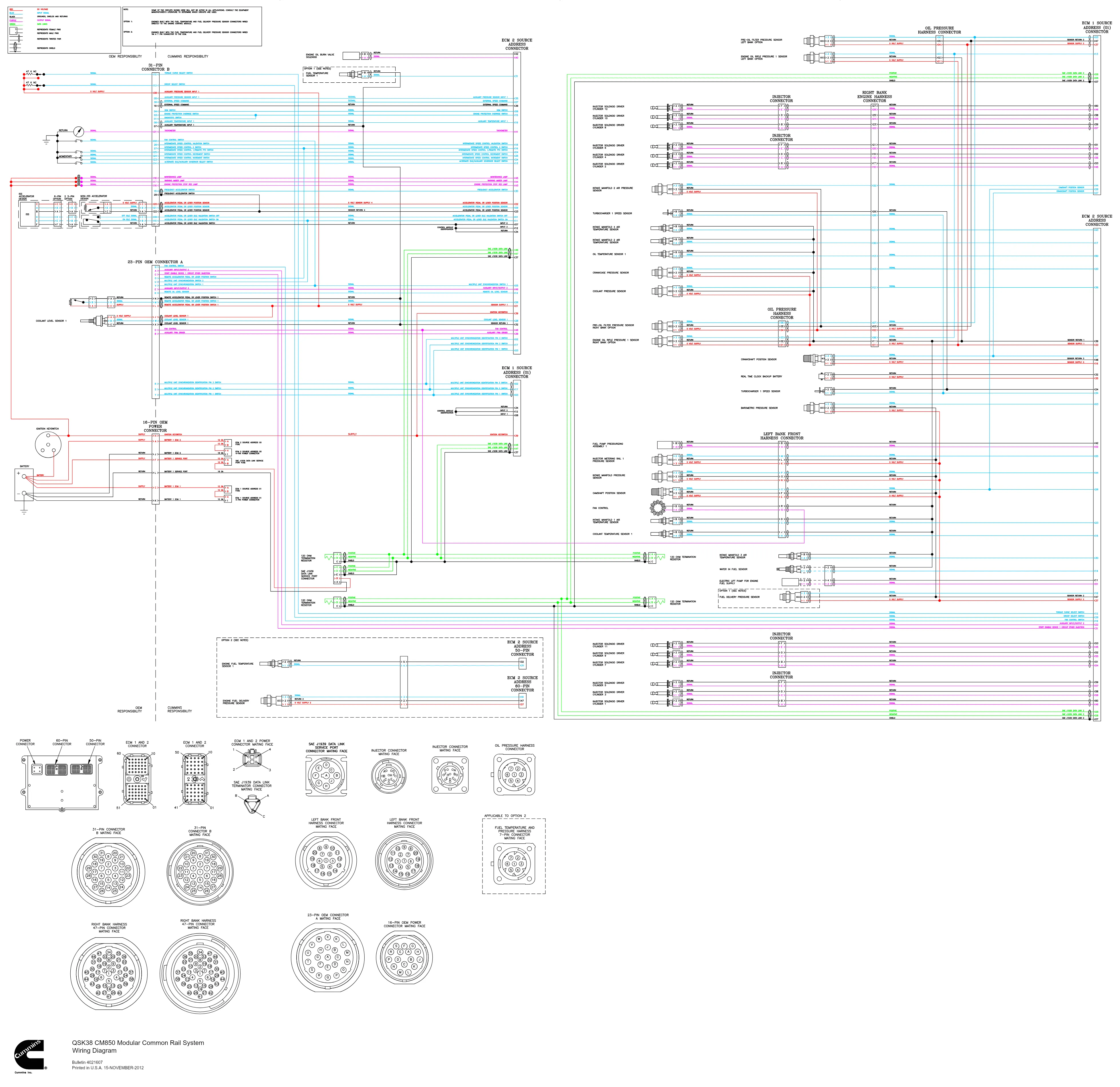 Cummins QSK38 CM850 MCRS wiring document – 4021607 – PDF, 1 page - page 1 is available after signing in
