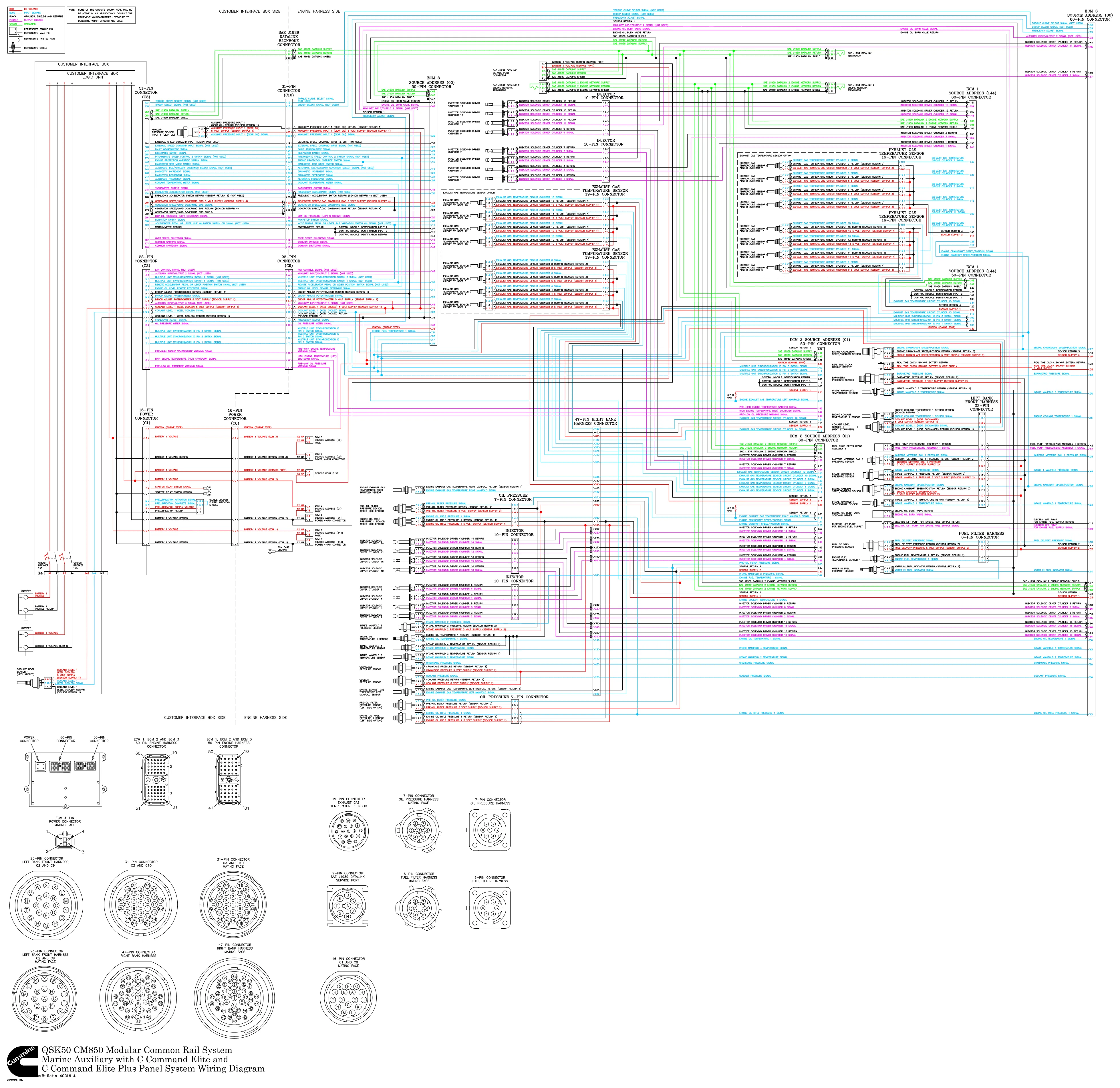 Cummins QSK50 CM850 MARINE wiring document – 4021614 – PDF, 1 - page 1 is available after signing in