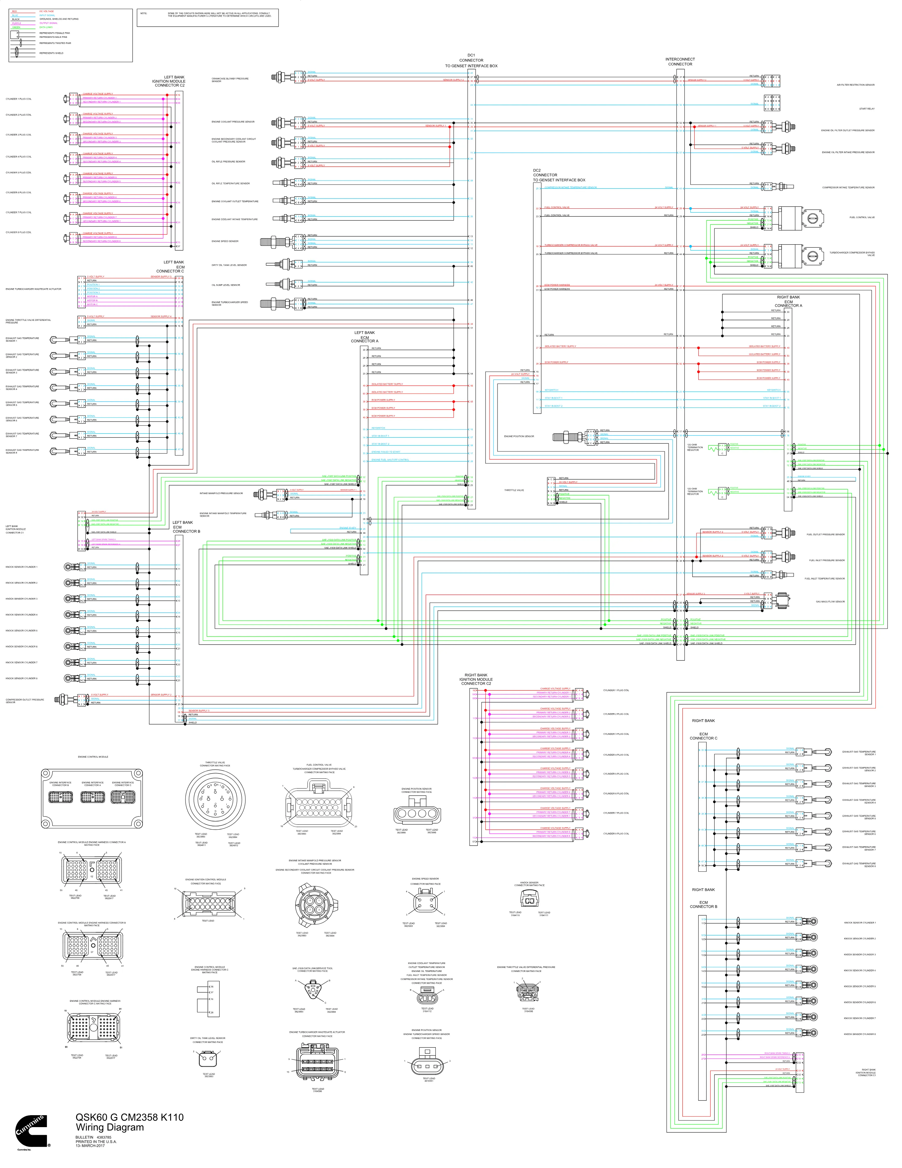 Cummins QSK60G CM2358 K110 wiring document – 4383785 – PDF, 1 - page 1 is available after signing in