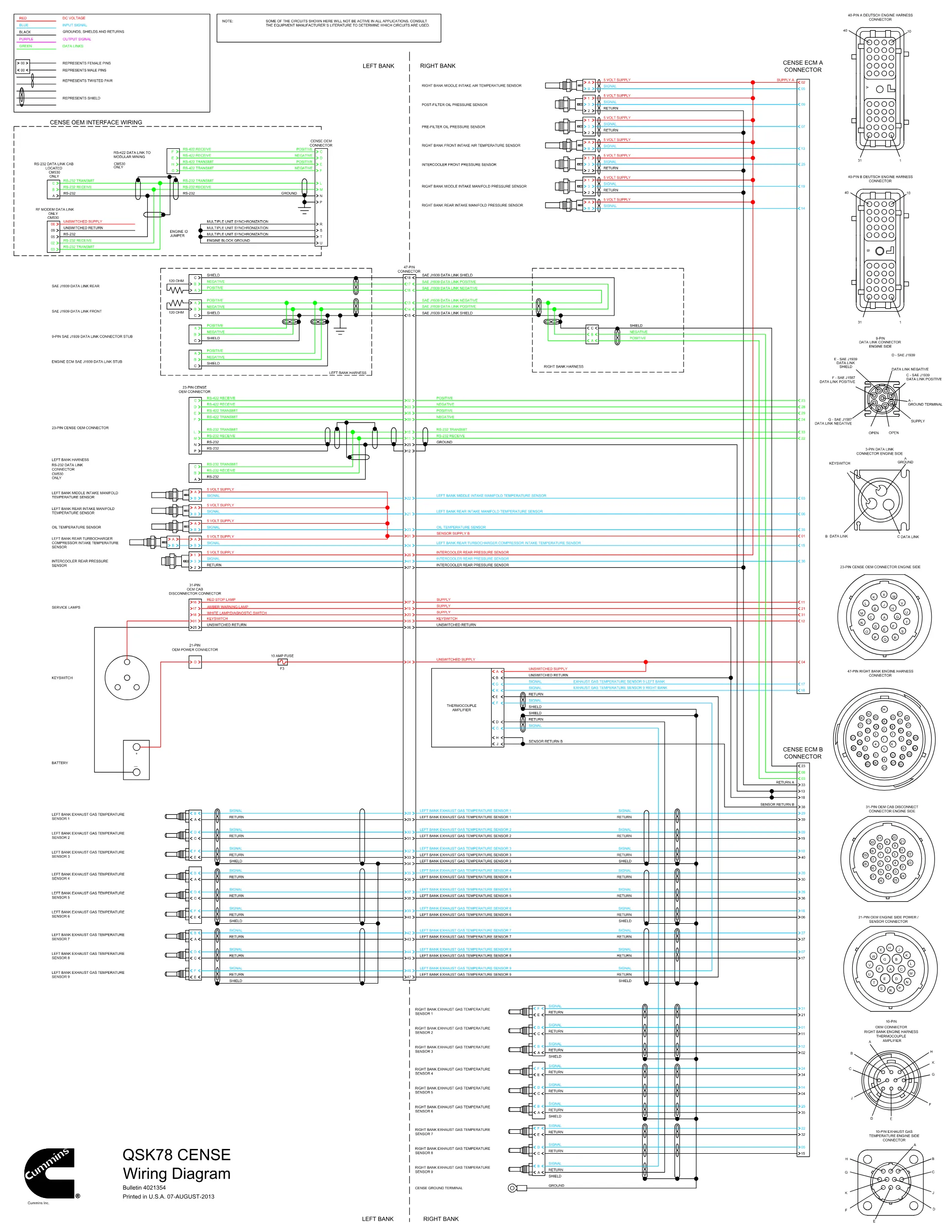 Cummins QSK78 CENSE HORSE wiring document – 4021354 – PDF, 1 page - page 1 is available after signing in