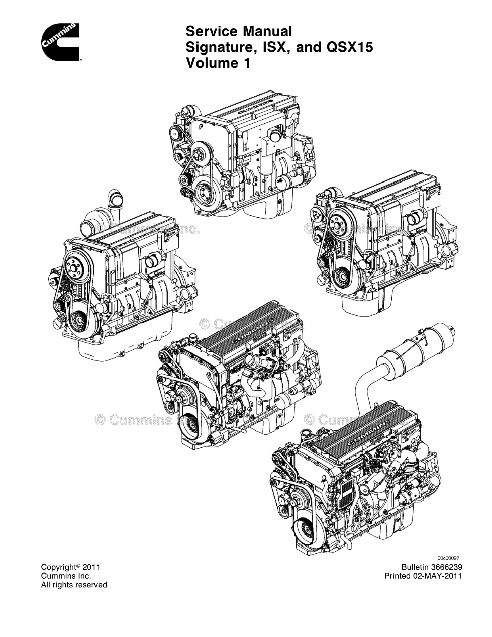 Cummins Signature CM570 manual — Signature ISX QSX15 Service - preview page 2 of 6