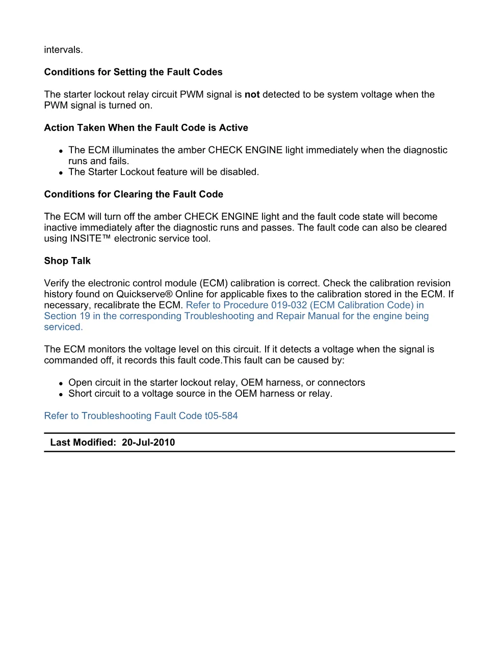 Cummins starter relay fault troubleshooting manual — Fault Code - preview page 2 of 3