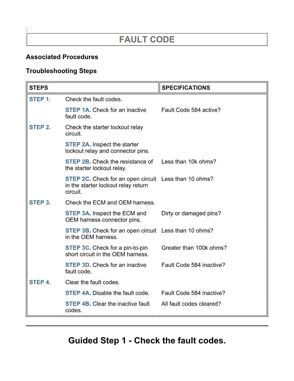 Cummins starter relay fault troubleshooting manual — Fault Code - page 3 is available after signing in