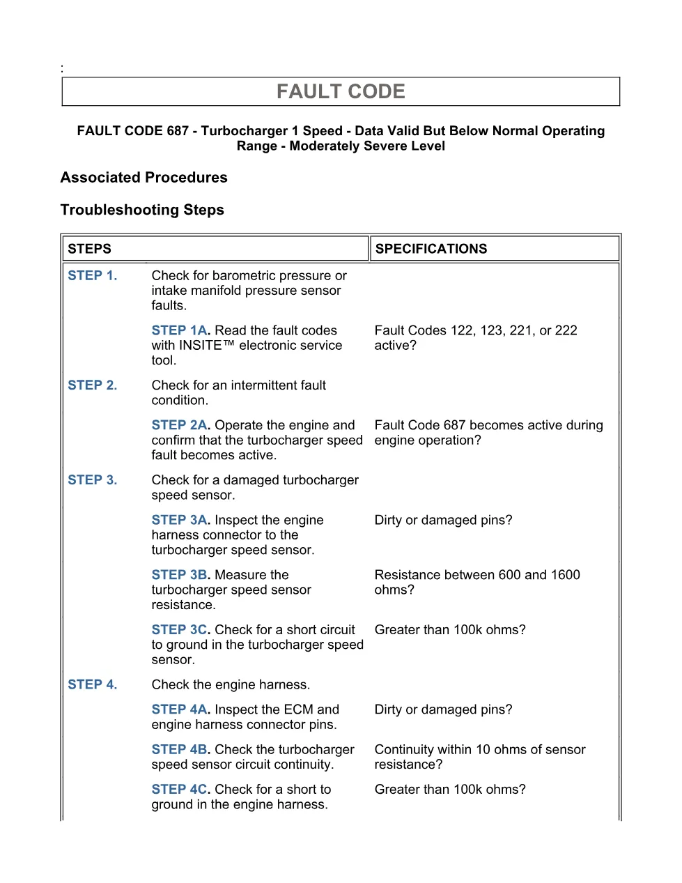 Cummins turbocharger fault troubleshooting manual — Fault Code - page 3 is available after signing in