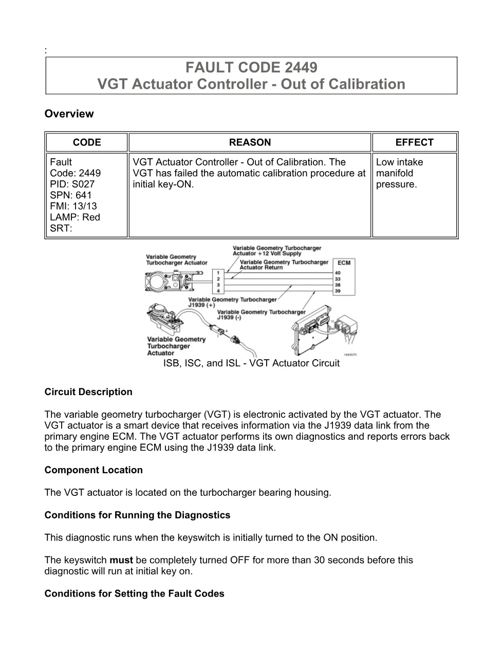 Cummins VGT actuator troubleshooting — Fault Code 2449 PDF, 15 - preview page 1 of 3