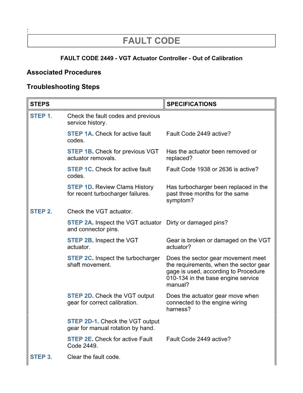 Cummins VGT actuator troubleshooting — Fault Code 2449 PDF, 15 - page 3 is available after signing in