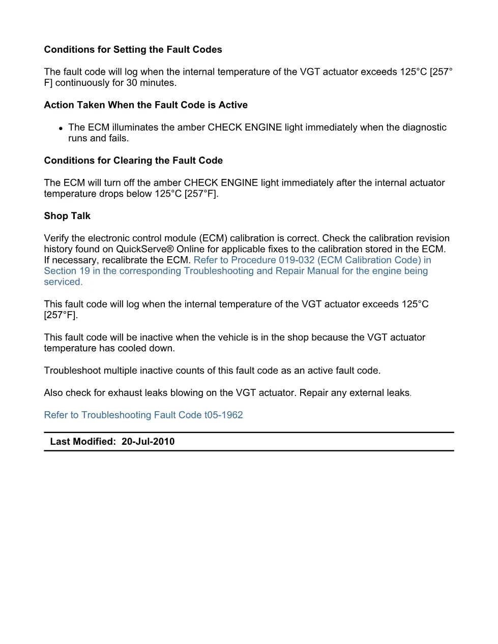 Cummins VGT fault 1962 Troubleshooting Manual — ISB6.7 CM2150 DTC - preview page 2 of 3