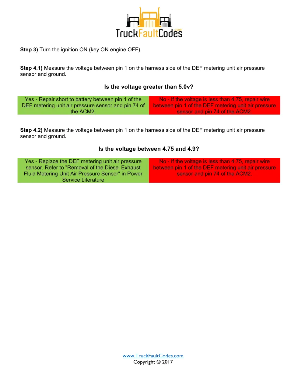 DEF metering air pressure fault SPN 4335 FMI 3 EPA10 – Detroit - page 2 is available after signing in