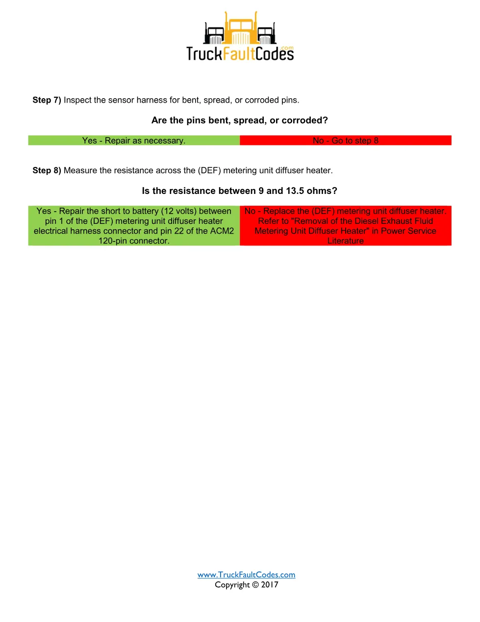DEF metering unit heater fault SPN 4353 FMI 3 EPA10 – Detroit - page 2 is available after signing in