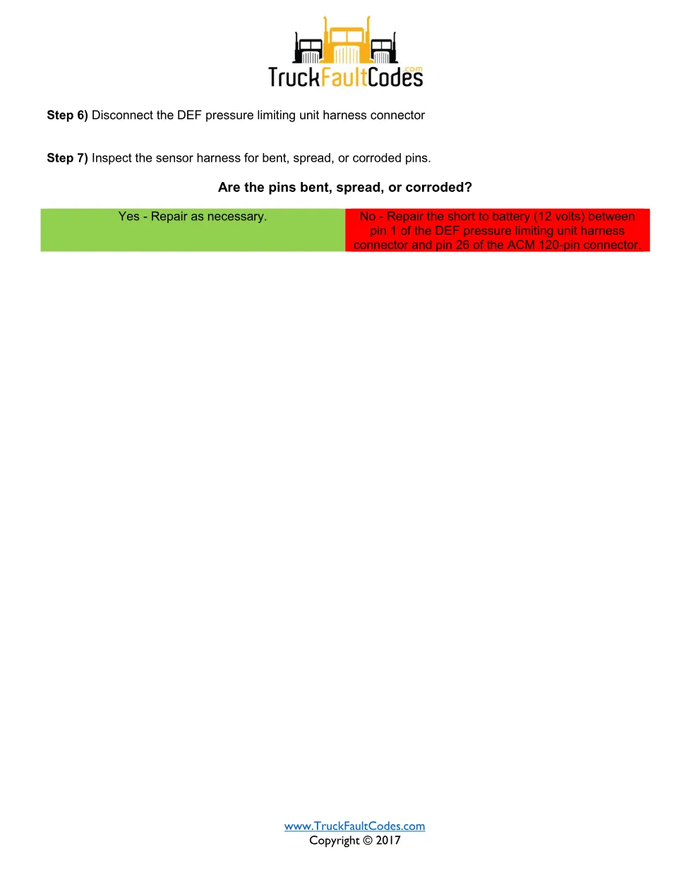 DEF pressure limiting circuit fault SPN 4336 FMI 3 EPA10 – Guide - page 2 is available after signing in