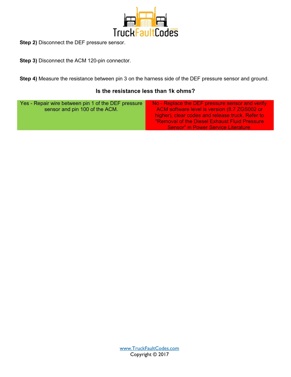 DEF pressure sensor circuit fault SPN 4334 FMI 4 EPA10 – Detroit - page 2 is available after signing in
