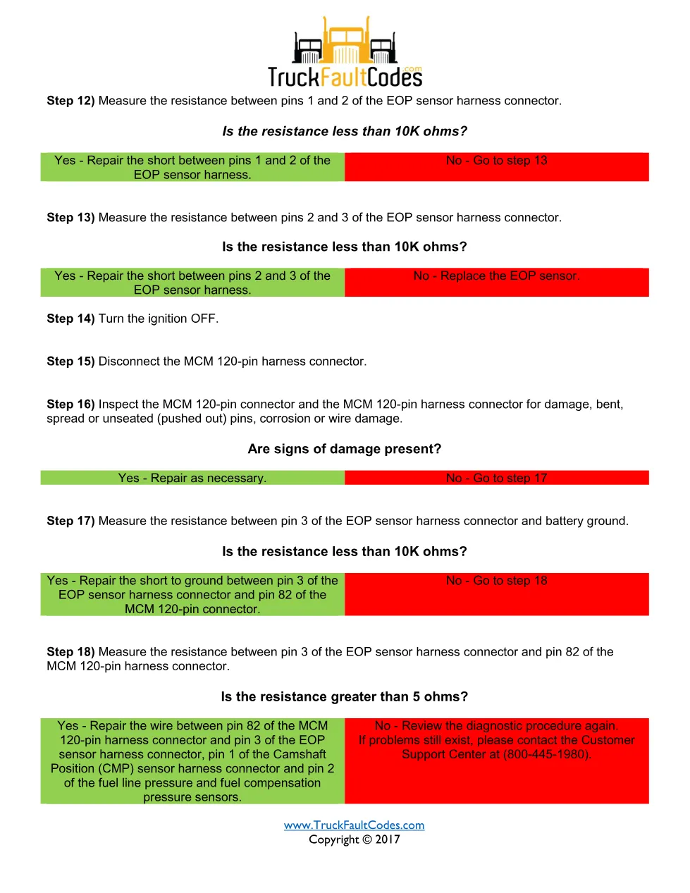 Detroit oil pressure sensor — SPN 100/FMI 4 troubleshooting - page 3 is available after signing in