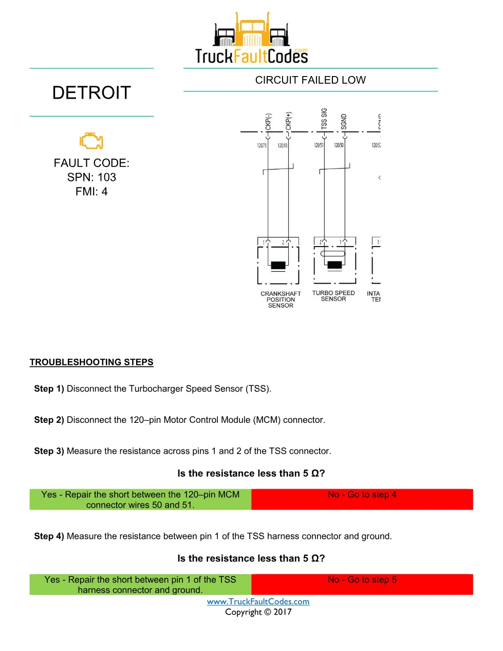 Detroit turbo speed low — Turbocharger Speed Sensor Circuit - preview page 1 of 2