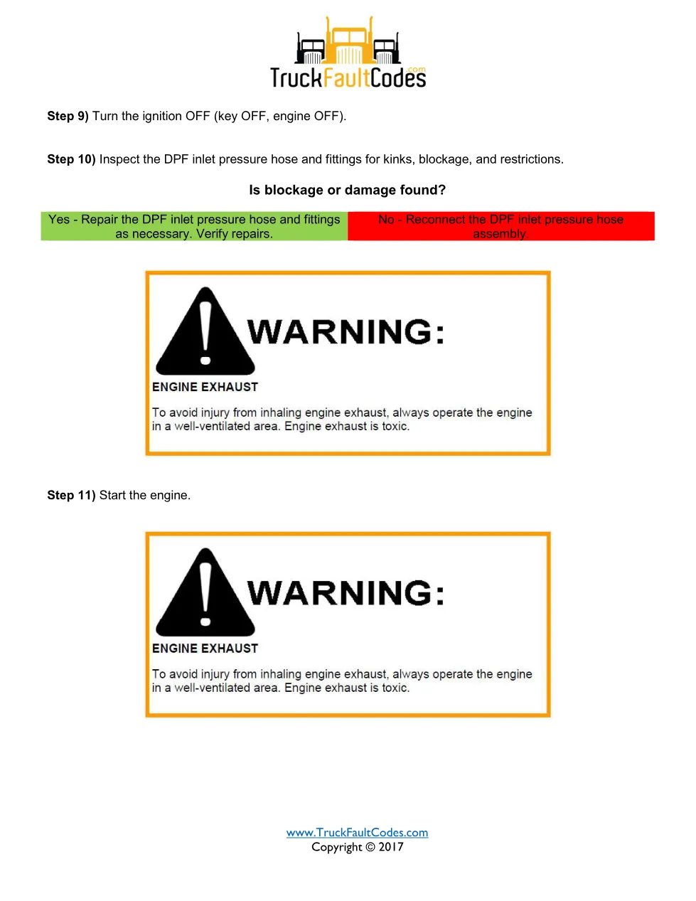 DPF inlet pressure hose — Detroit fault code SPN 3251 FMI 16 - preview page 2 of 4