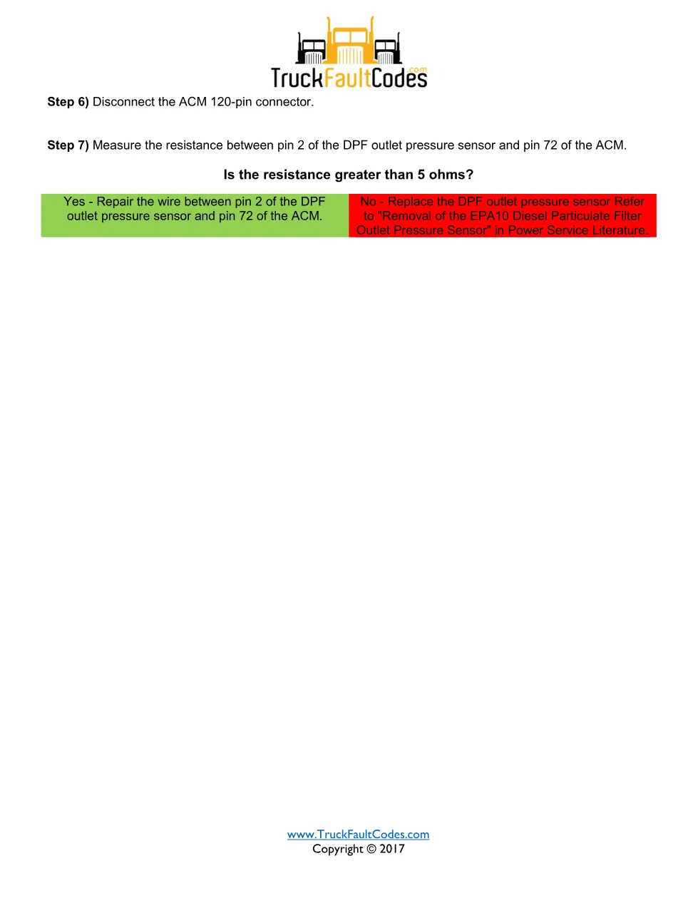 DPF outlet pressure high — Detroit DD Series SPN 3610 FMI 3 - page 2 is available after signing in