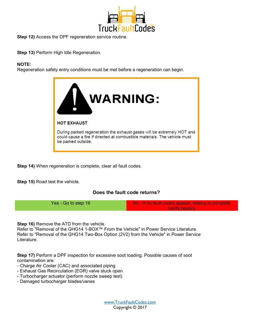 DPF pressure very high — Detroit fault code SPN 3251 FMI 0 — PDF, - page 3 is available after signing in