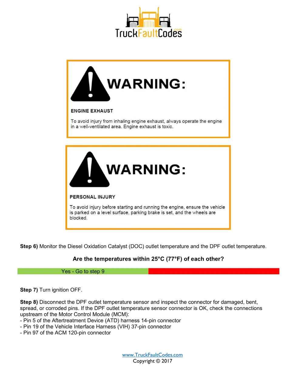DPF temperature very high — Detroit DD Series SPN 3246/FMI 0 - preview page 2 of 5