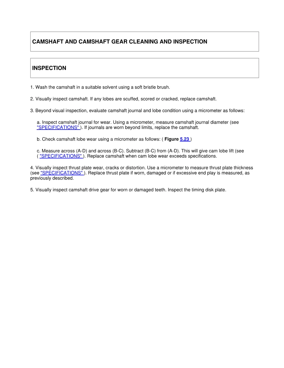 DT466 camshaft rocker arm — Section 5 engine service manual - preview page 1 of 6