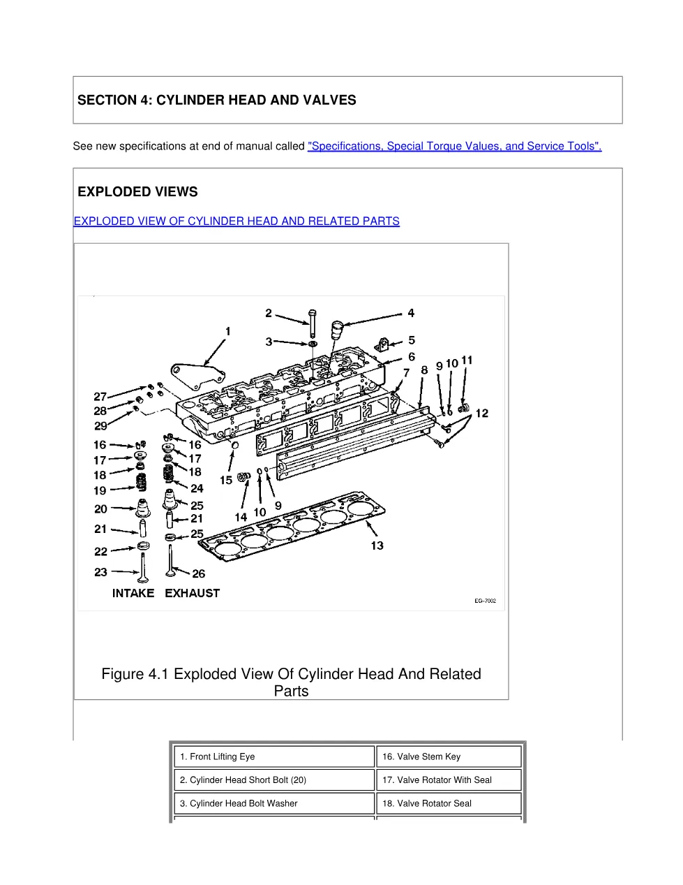 DT466 cylinder head valves — Section 4 engine service manual - preview page 1 of 6