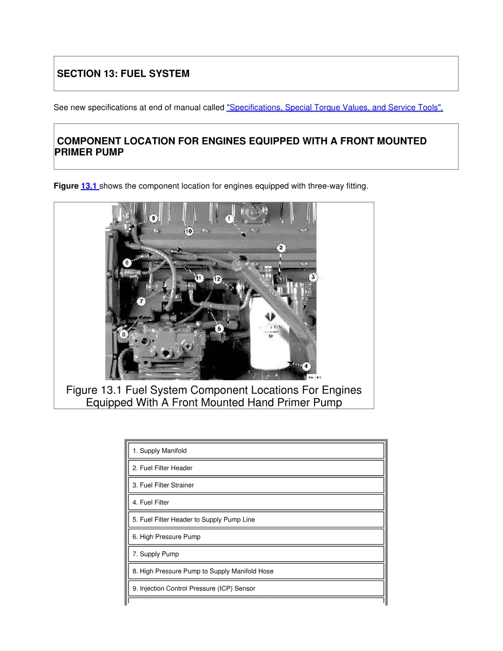 DT466 fuel system manual — Section 13 engine service manual - preview page 1 of 6